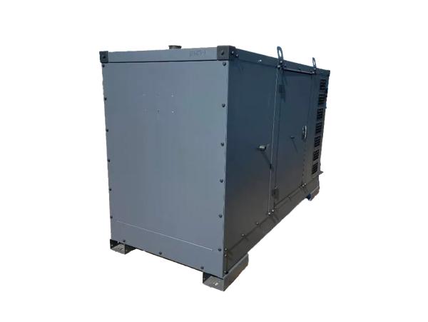 AKSA Iveco NEF 136 generator – rear view with soundproof enclosure